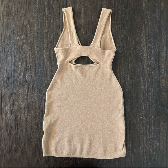 Free People Islander Sweater Mini Dress in Sand, Size Small - Picture 3 of 7